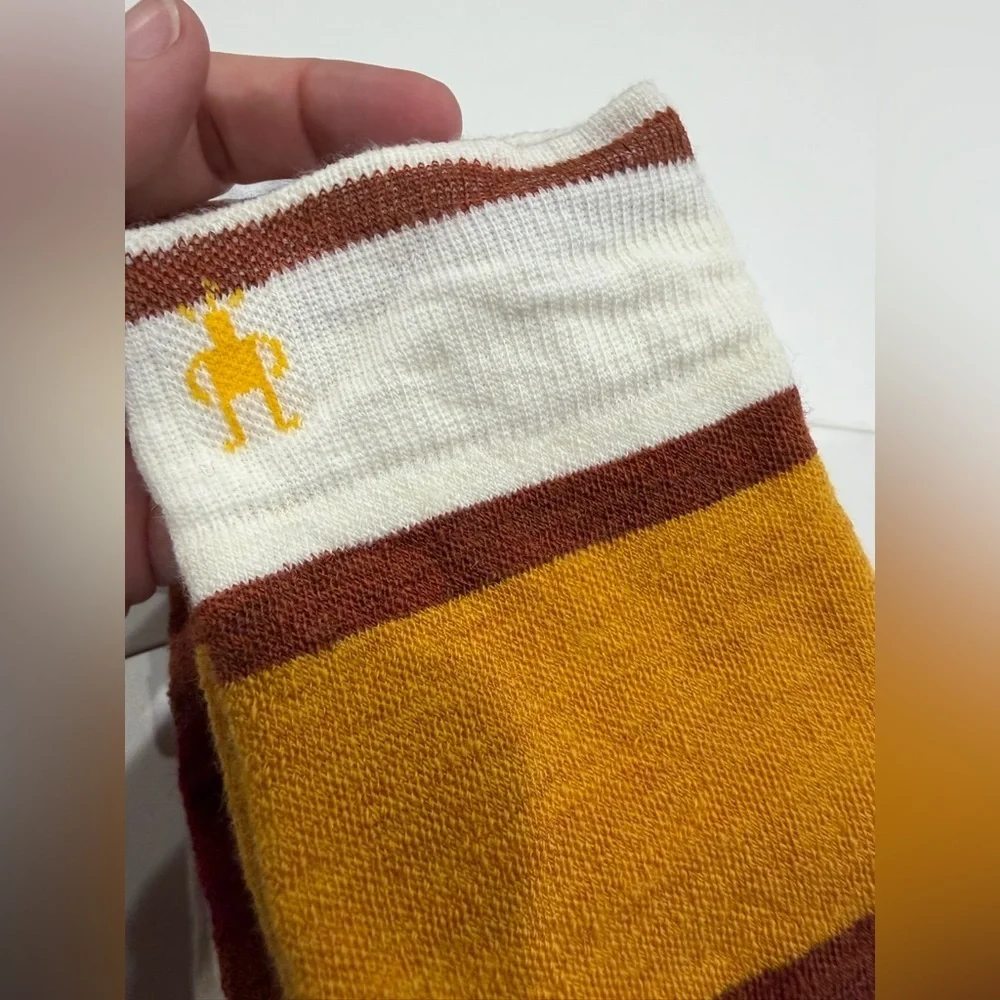 SmartWool Women's XL Targeted Cushion Snowboard Socks Merino Wool Red Yellow NWT